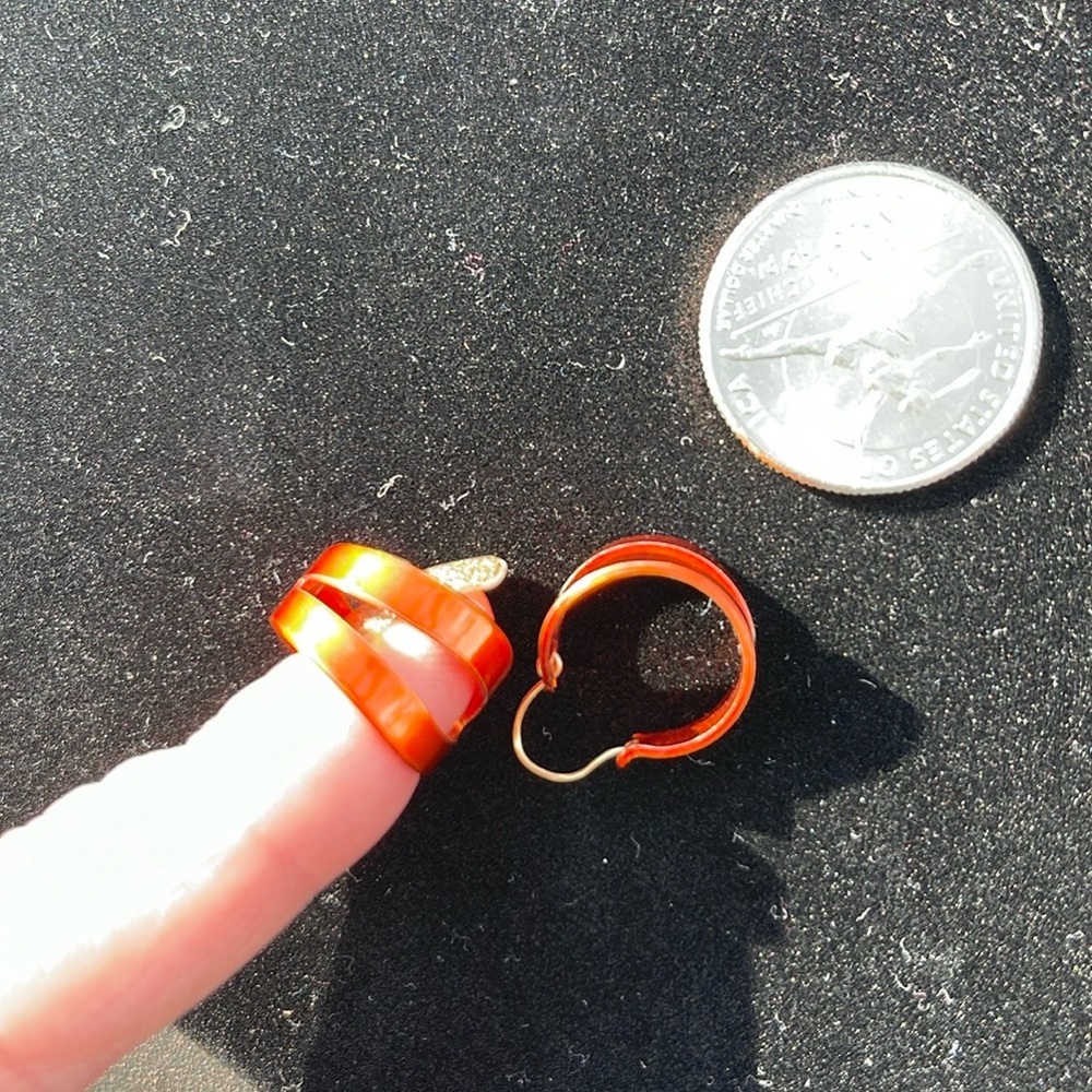 Orange & gold hoop earrings